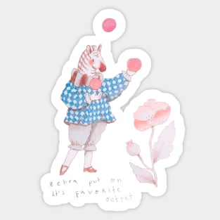 Juggling Zebra's Favorite Clown Outfit Sticker